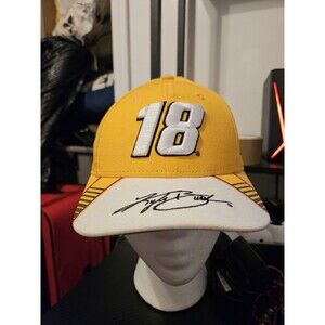 NASCAR Racing Hat Kyle Busch #18 New Era Embroidered Yellow Adjustable Cap